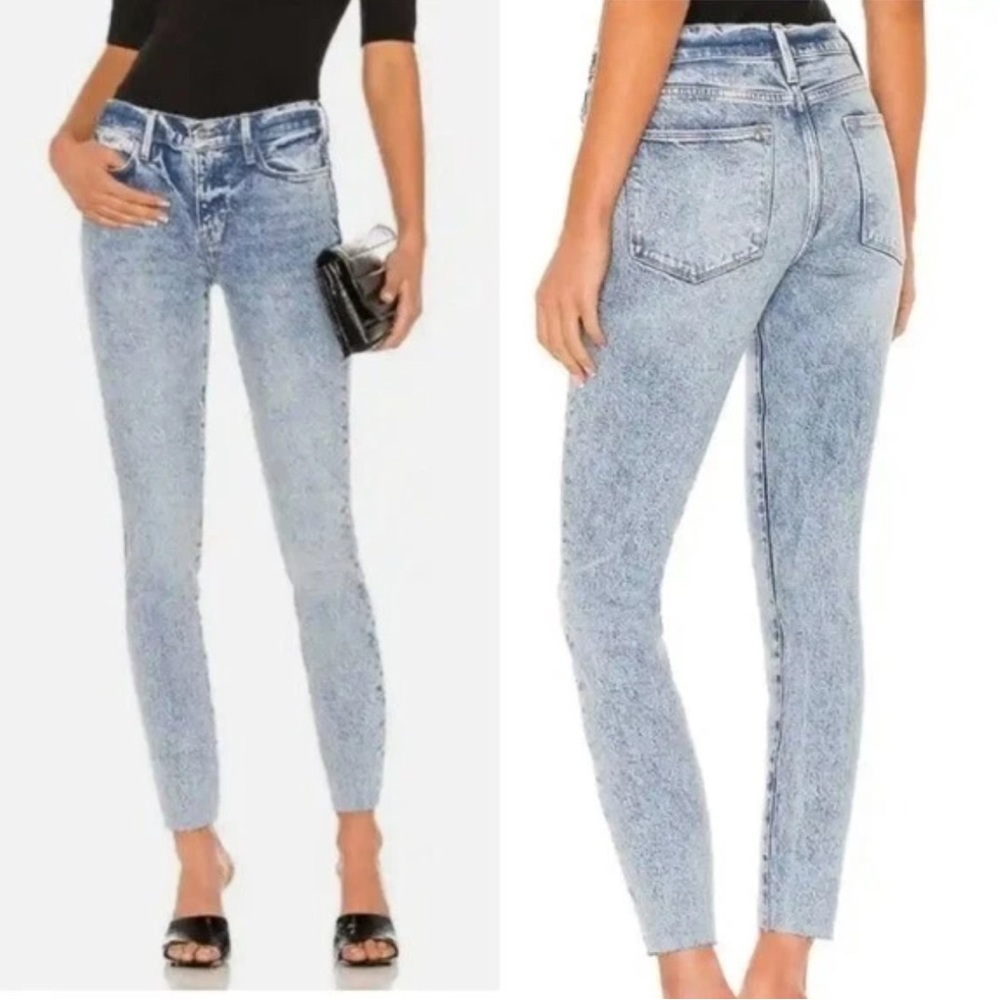 Frame Le High Skinny Crop Mid Rise Lombard Stonewash Wash Lyocell Sz 26 Retro